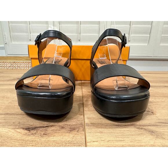 Miz Mooz NYC Gillie Block Heel Platform Sandal Black Leather Size 9/9.5 US 40 EU - Picture 8 of 13